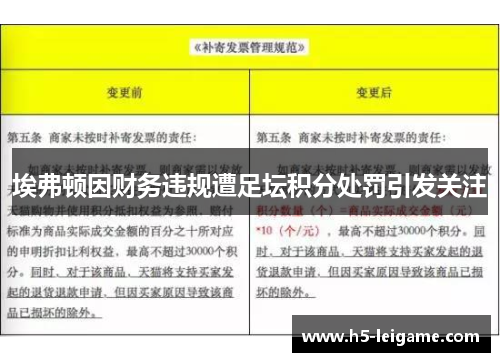 埃弗顿因财务违规遭足坛积分处罚引发关注